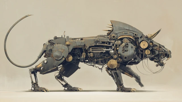 Mechanical Beast Steampunk Art