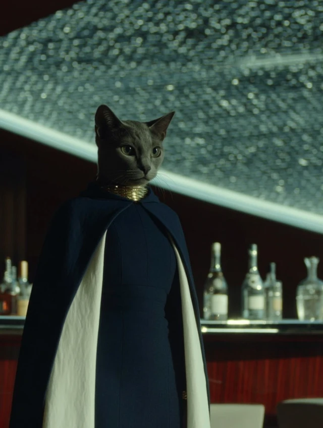 Cat in SciFi Gown Cinematic Photography