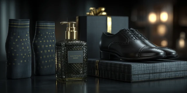 Mens Socks Packaging with Sophisticated Dark Design