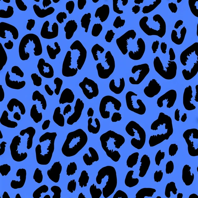 Electric Blue Leopard Print Seamless Pattern