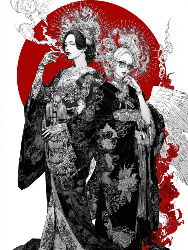 Japanese Mafia Geisha Modern Art