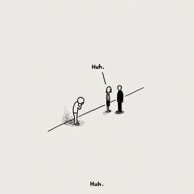 Minimalist Art Illustration Huh Moment