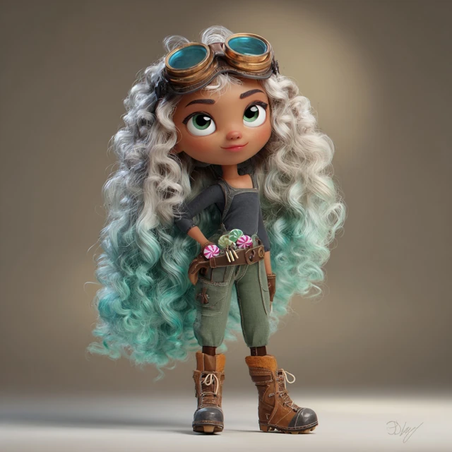Young Inventor Girl 3D Concept Art