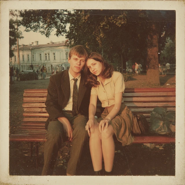1970s Russian Couple Luhansk Portrait
