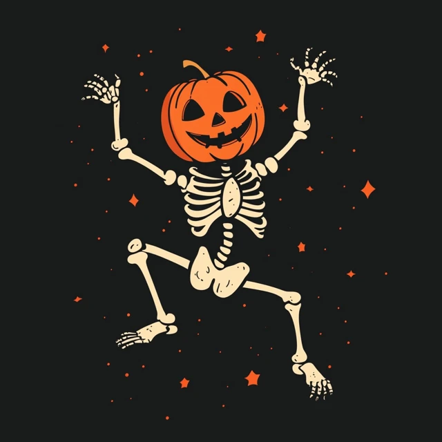 Halloween Dancing Skeleton with JackOLantern Head