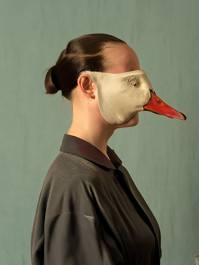 Melancholy Goose Mask Portrait Michael Borremans