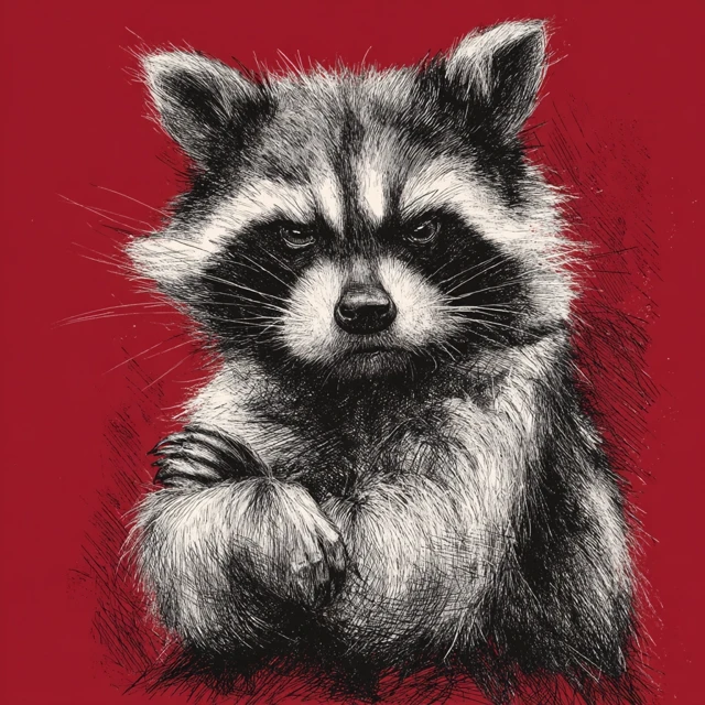 Angry Raccoon Illustration