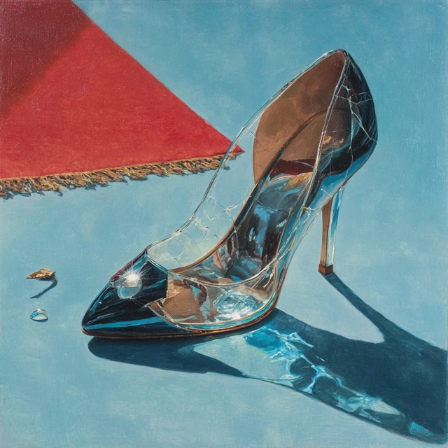 Cracked Glass Heel Painting from the 1970s