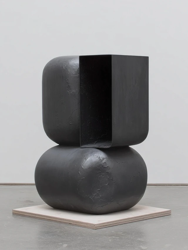 Minimalist Sculpture Black Abstract Art