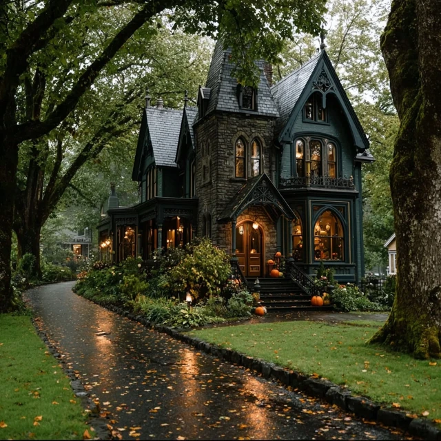 Victorian Homes in the PNW Spooky Fall Decor
