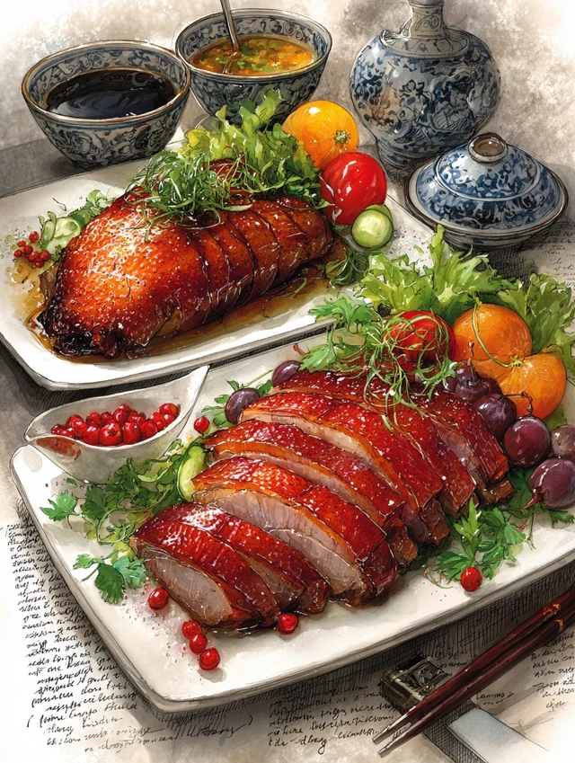 Chinese Roasted Goose and Duck Watercolor