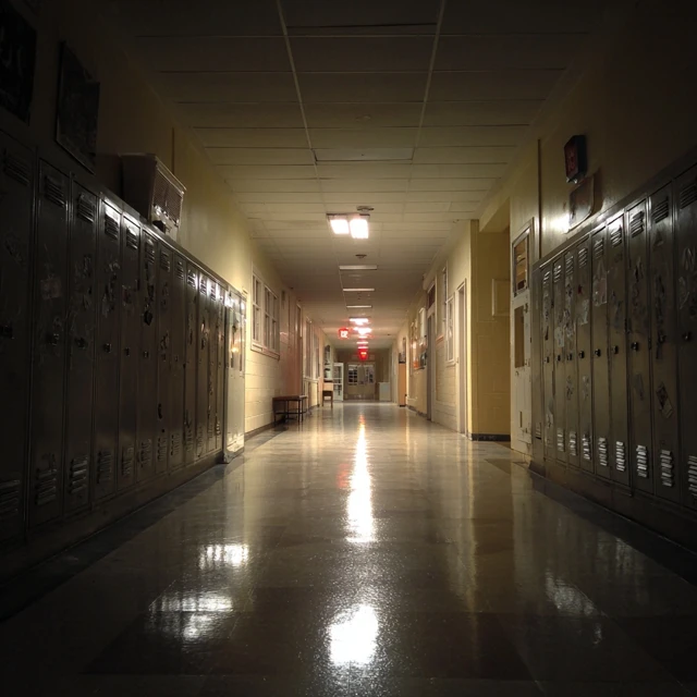 Empty School Hallway Dreamlike Surreal Atmosphere