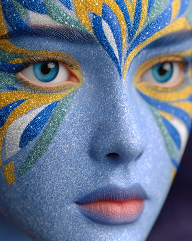 Blue Face Art Hope and Empowerment