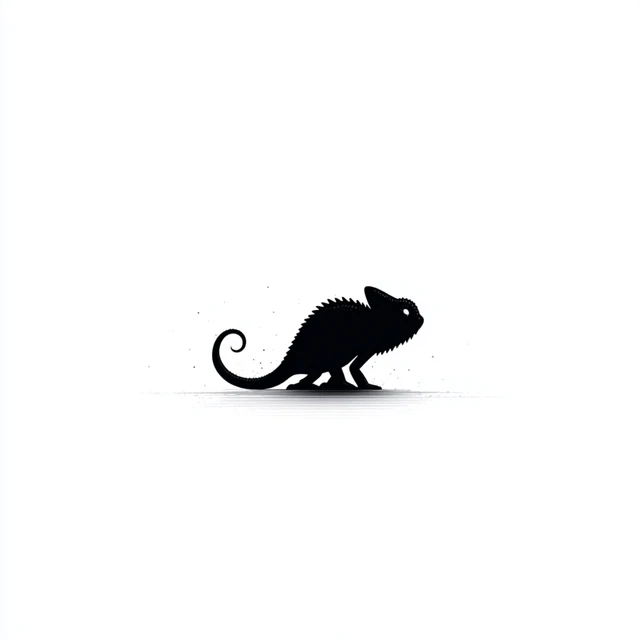 Minimalist Chameleon Silhouette Logo Design