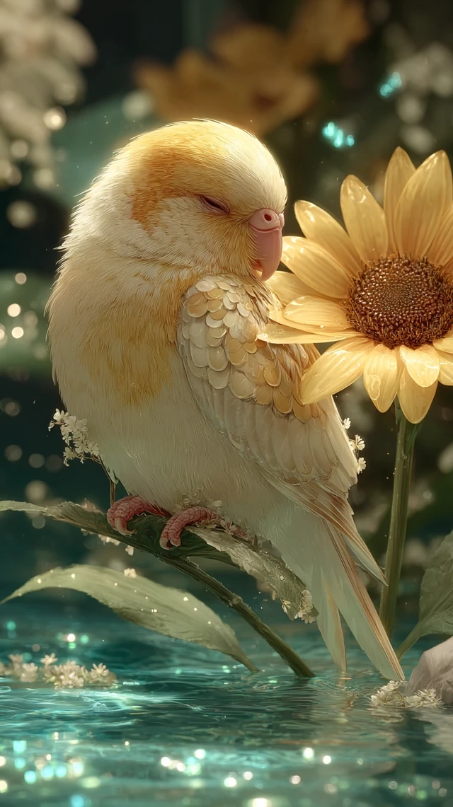 Sleeping Parrotlet Anime Wallpaper