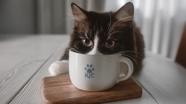 Sleepy Cat with Tea Cozy Scandinavian Room
