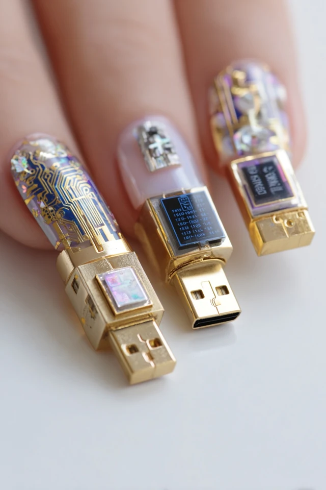 USB Hub Adapter Nail Art Design Gadget