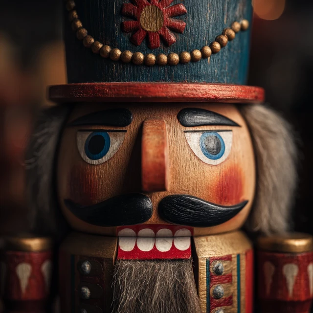 Hyperrealistic German Nutcracker Festive Close Up