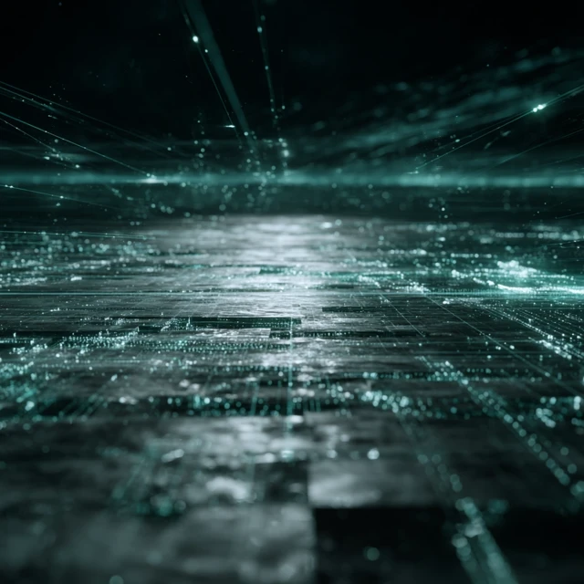 Futuristic Digital Landscape Data Flow Technology
