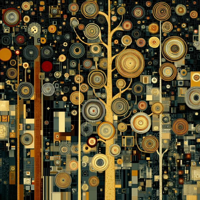 Abstract Klimt Inspired Background Art