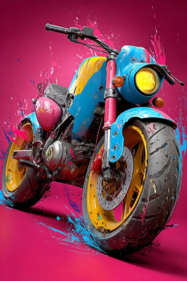Cyberpunk Quad Bike Grunge Design