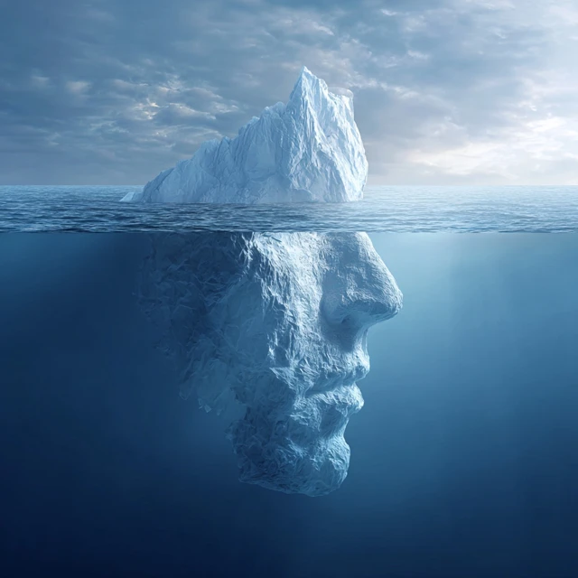 Iceberg Face Surreal Art Underwater Ocean