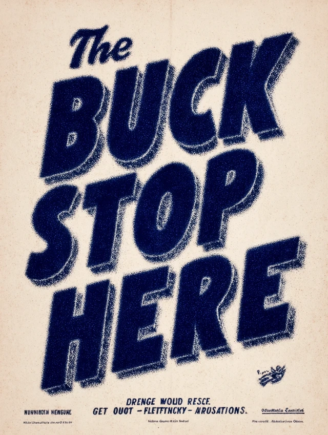 Vintage Propaganda Poster: The Buck Stops Here