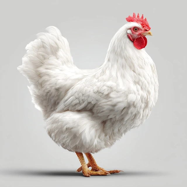 White Hen 3D Vector Illustration