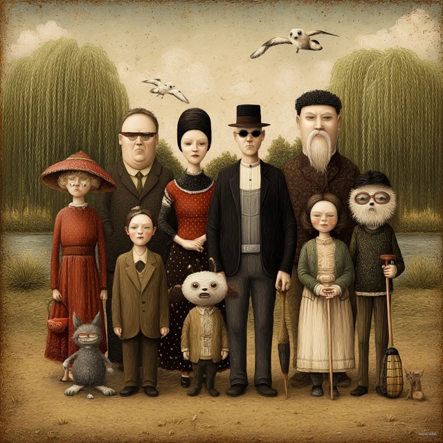 Quirky Puppet Scene Pop Surrealism