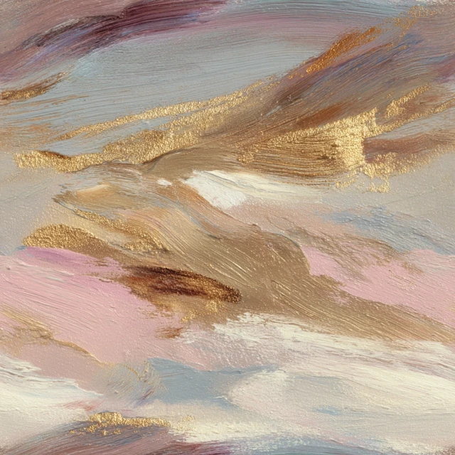 Sandstone Painting in Turner Style with Gold Accents