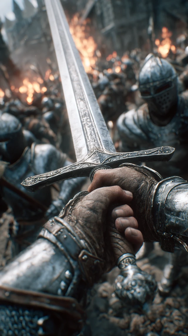 Medieval Battlefield Excalibur Sword 3D