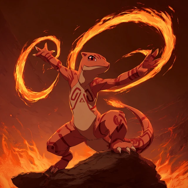 Charmeleon Firebender Avatar Anime Art