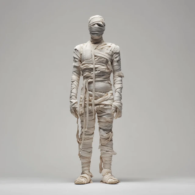 Mummy in White Bandages Minimalist Illustration