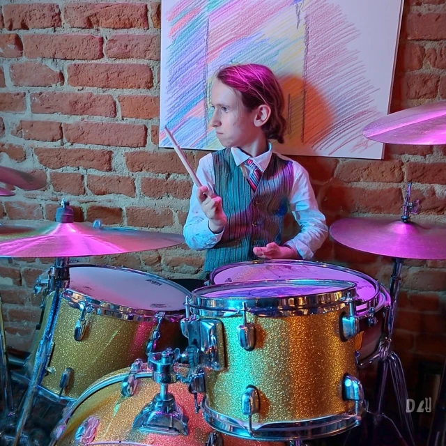 Young Drummer Playing Music