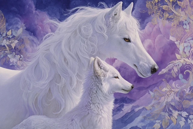 Mother and Child Wolf Painting by Jody Bergsma