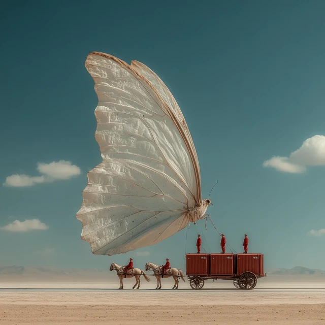 Surreal Butterfly and Carriage Photography