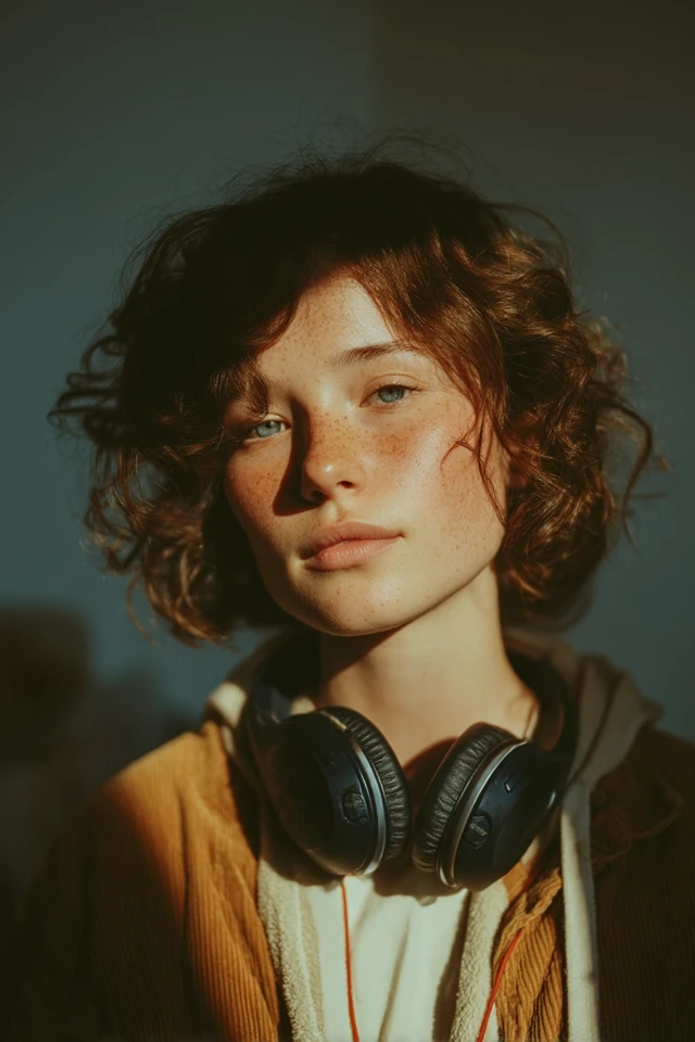 Neurodiverse Girl Portrait Calm and Thoughtful