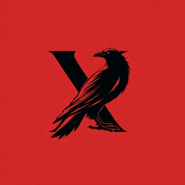 Xycrow Logo Design Raven and X Symbol