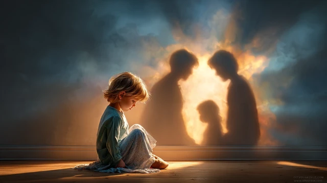 Childhood Trauma and Family Conflict Illustration