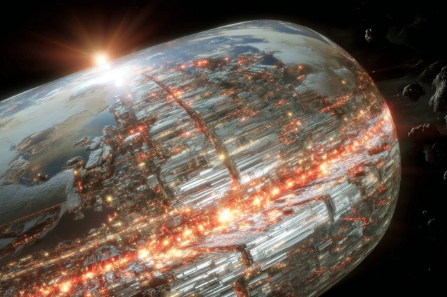 Shifting Hologram A Futuristic Cityscape