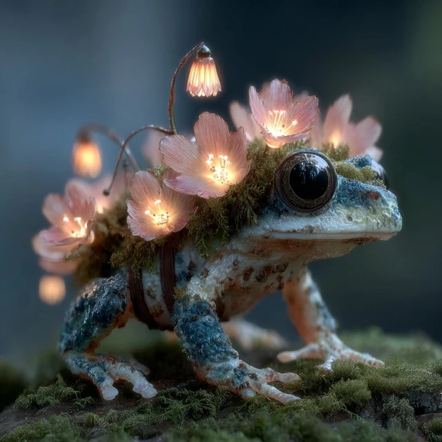 Gloompetal Hopper Bioluminescent Frog Creature