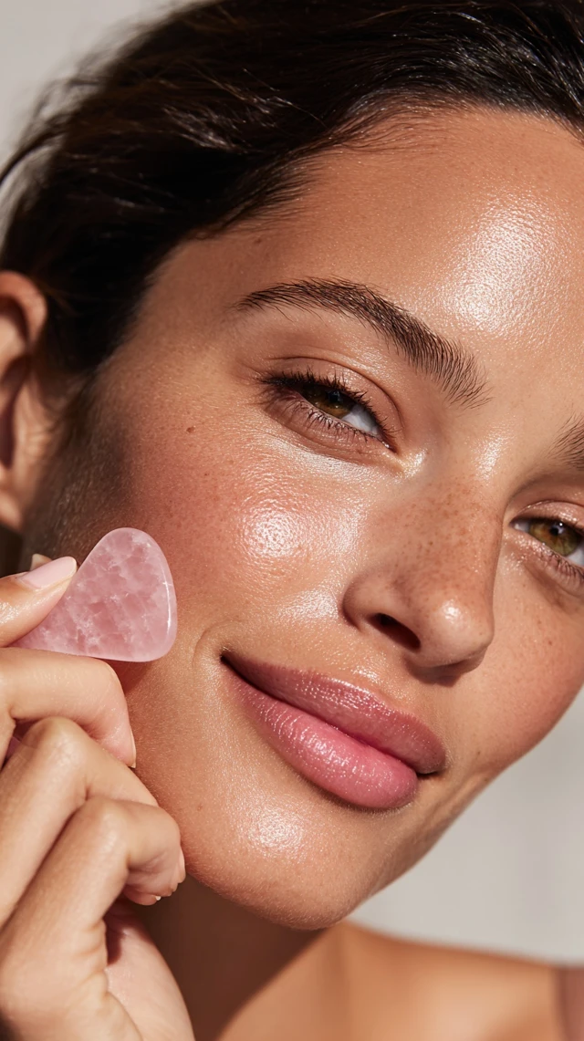 Rose Quartz Gua Sha Skincare Routine Beauty Glow