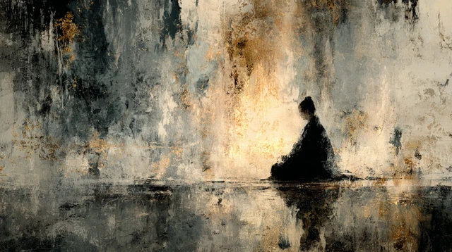 Chinese Figure in Void Painting