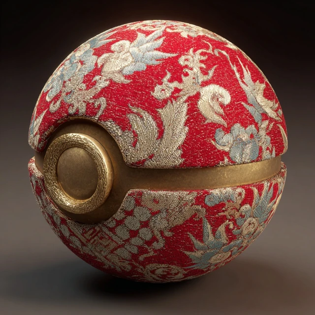 Imperial Brocade Pokeball Design Pokemon Inspired Art