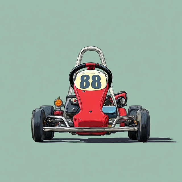 Go Kart Cartoon Illustration