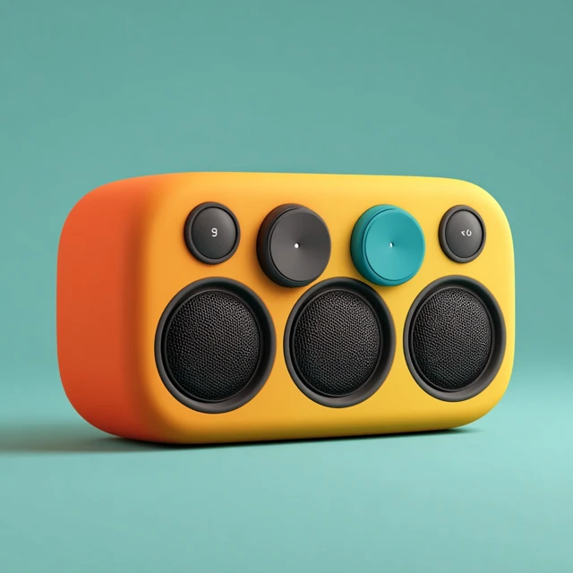Modern Audio Speaker with Large Control Knobs