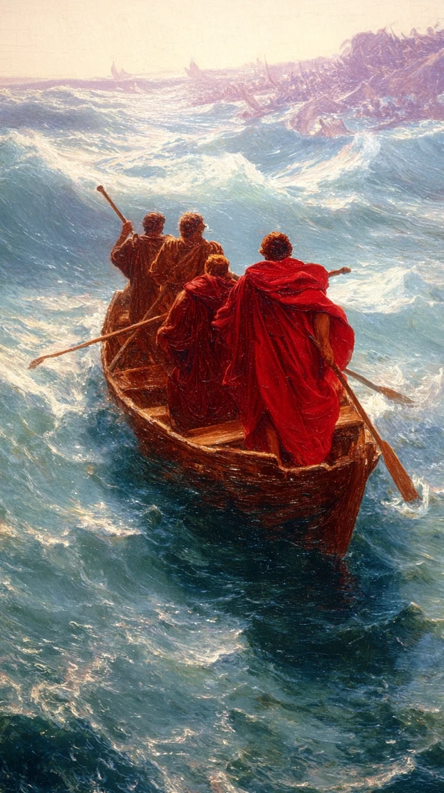Dante and Virgil Crossing Styx Painting