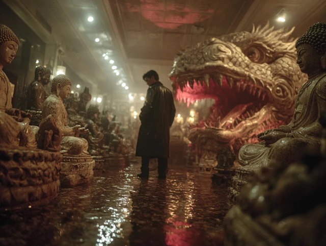 Man vs Monster in Postapocalyptic Temple