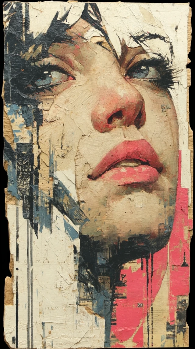 Expressive Portrait Painting with Urban Decay Cityscape