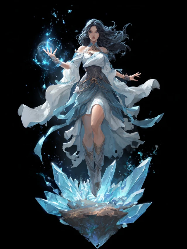 Fantasy Wizard Ice Spell Concept Art